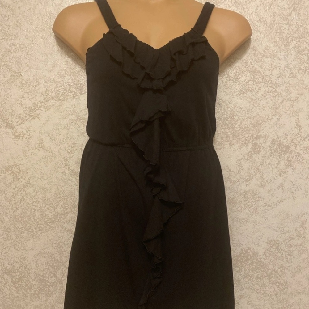 Express Black Ruffle Midi Dress